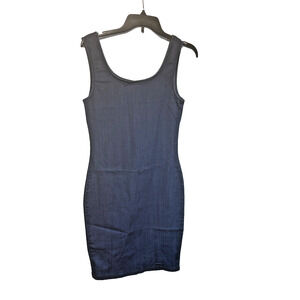 Iris Stretch Denim Tank Dress Body Con Size Medium Wash Curvy Spring